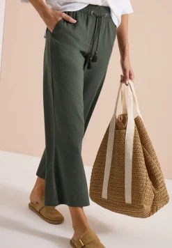 Wide Legs broek in seersucker kwaliteit