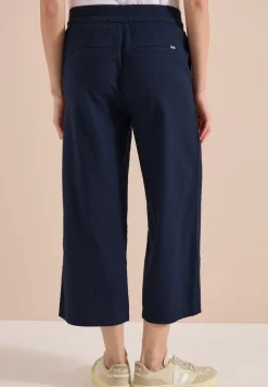 Wide Legs broek in seersucker kwaliteit