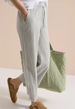 Wide Legs broek in seersucker kwaliteit