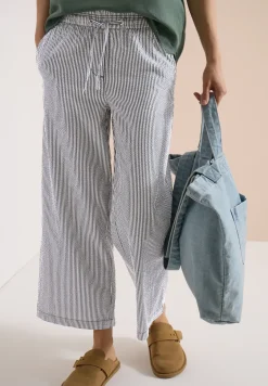 Wide Legs broek in seersucker kwaliteit