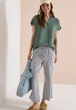 Wide Legs broek in seersucker kwaliteit