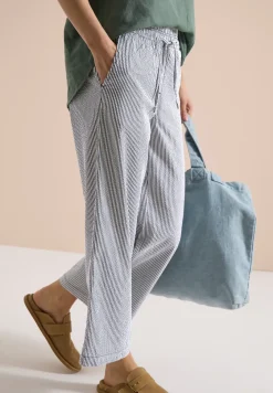 Wide Legs broek in seersucker kwaliteit