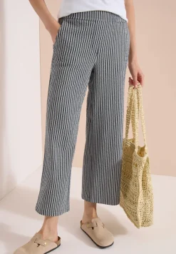 Wide Legs broek in seersucker stof