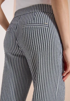 Wide Legs broek in seersucker stof