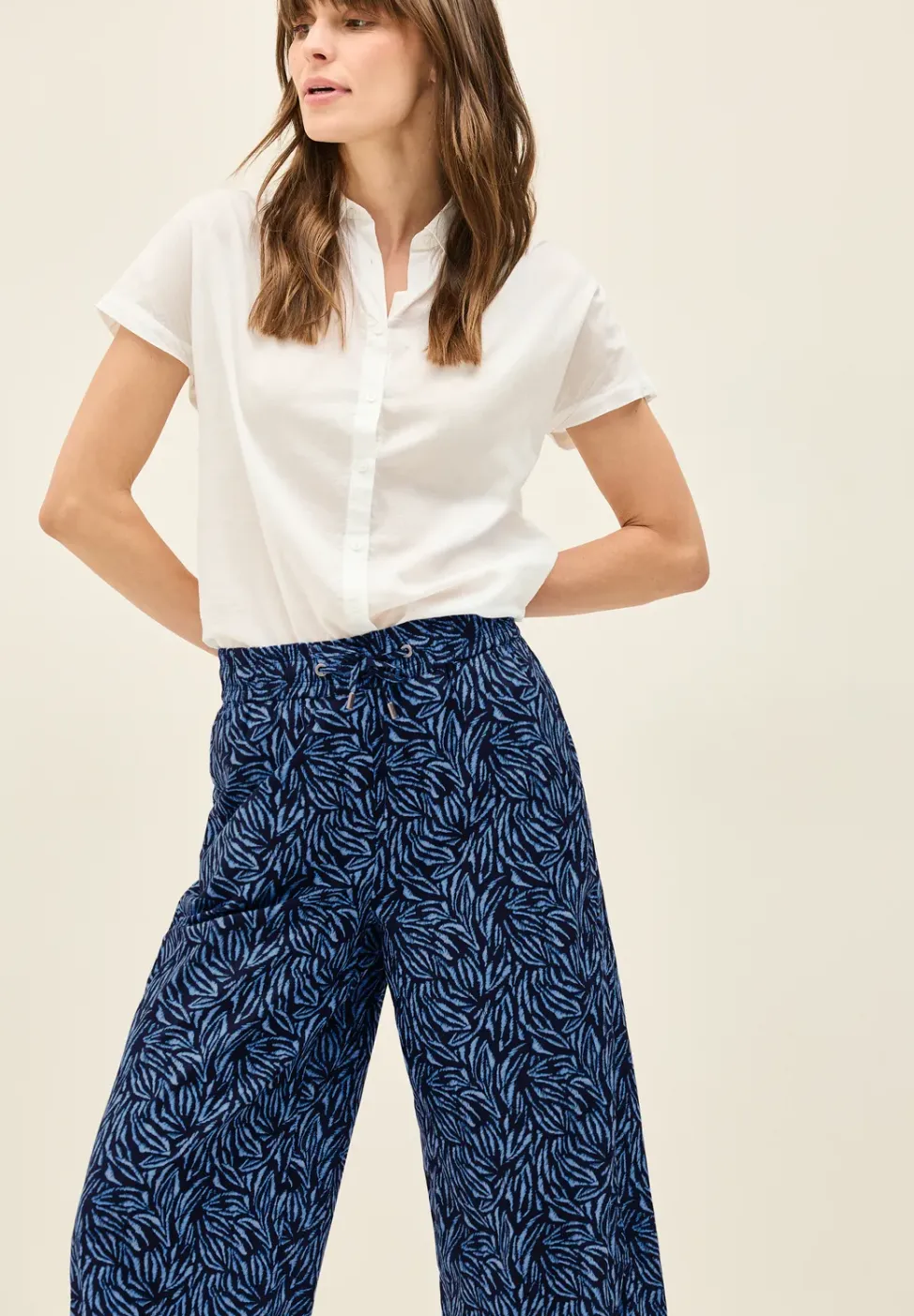 Wide Legs broek met banddetail