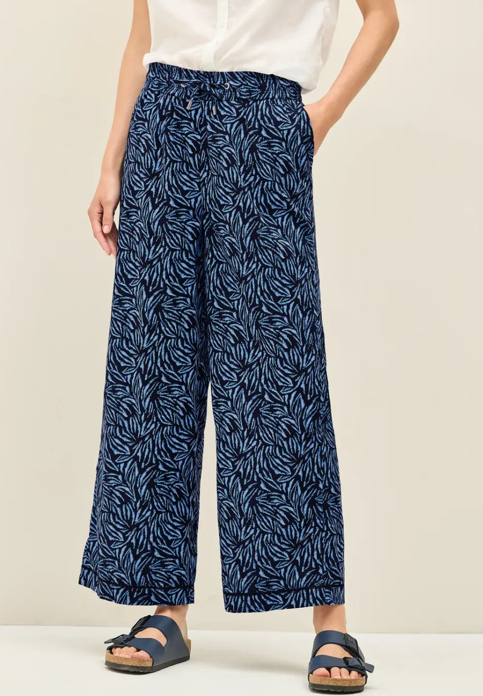 Wide Legs broek met banddetail