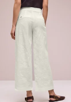 Wide Legs broek met borduurpatroon