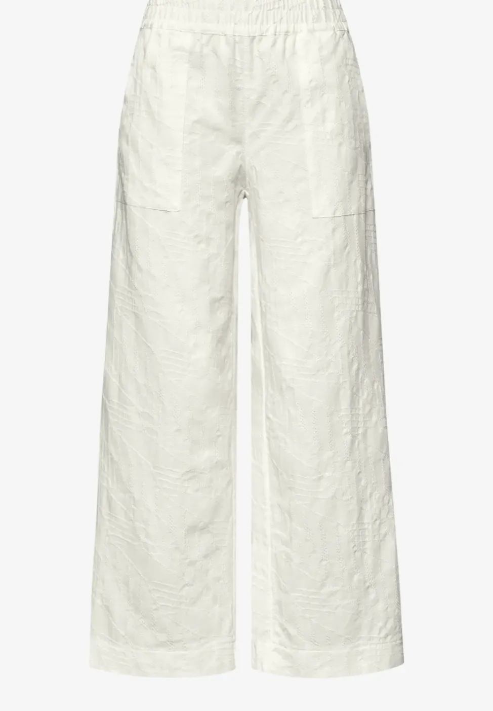 Wide Legs broek met borduurpatroon