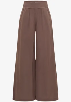 Wide Legs broek met crêpe structuur