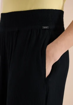 Wide Legs broek met crêpe structuur
