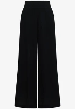 Wide Legs broek met crêpe structuur