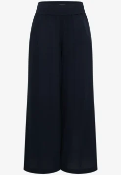 Wide Legs broek met crêpe structuur