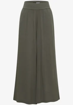 Wide Legs broek met crêpe structuur
