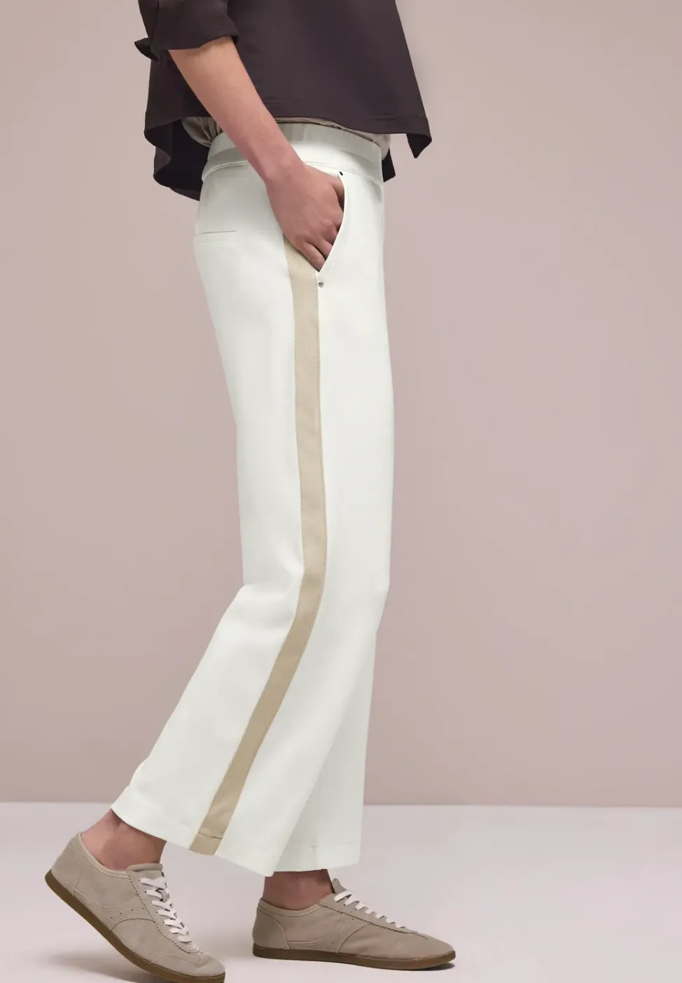 Wide Legs broek met galonstrepen