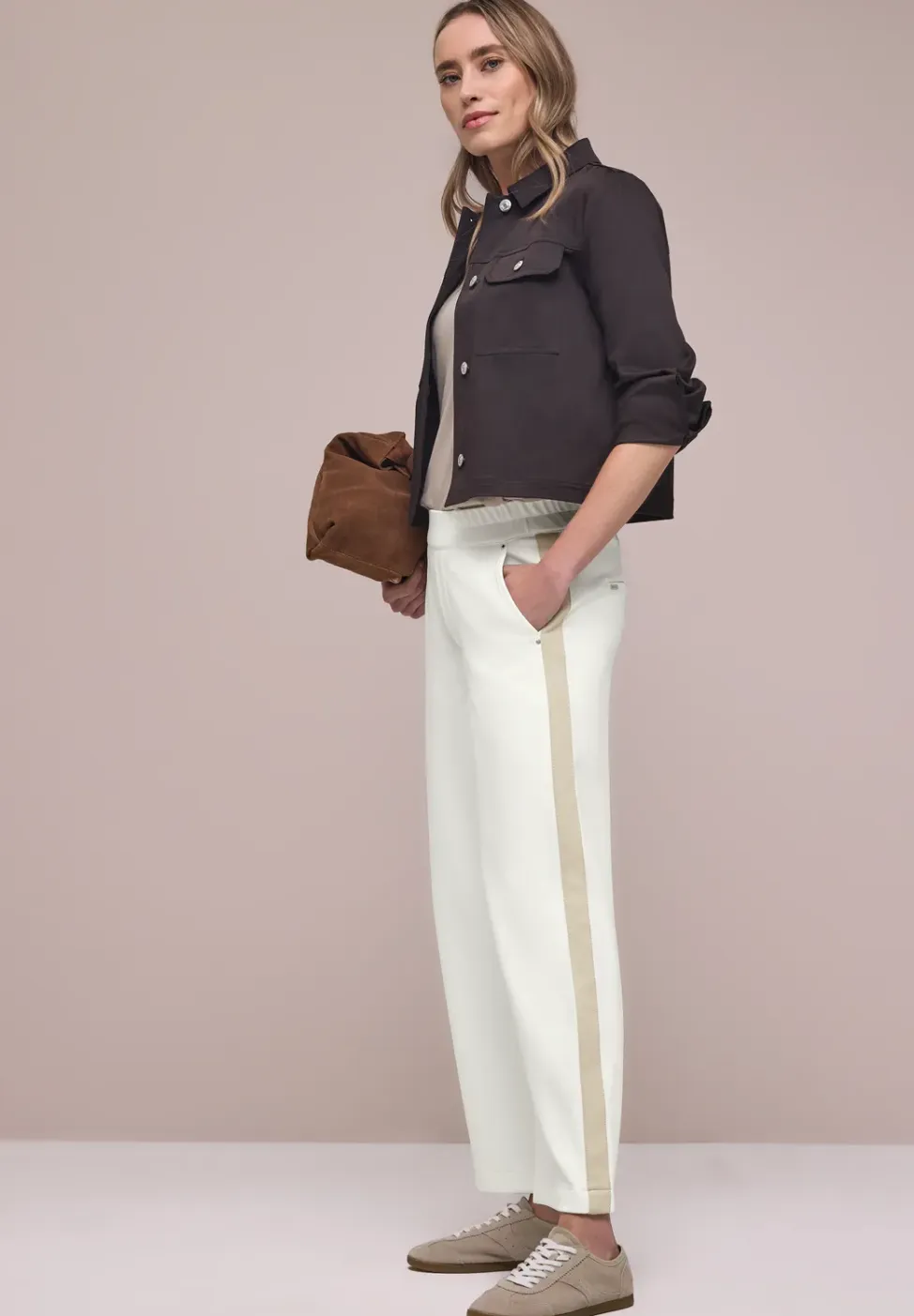 Wide Legs broek met galonstrepen