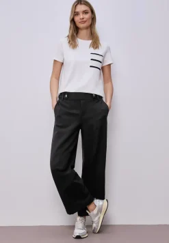 Wide Legs broek met knoopdetail