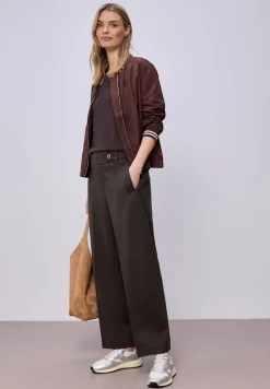 Wide Legs broek met knoopdetail
