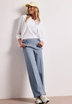 Wide Legs broek met knoopdetails