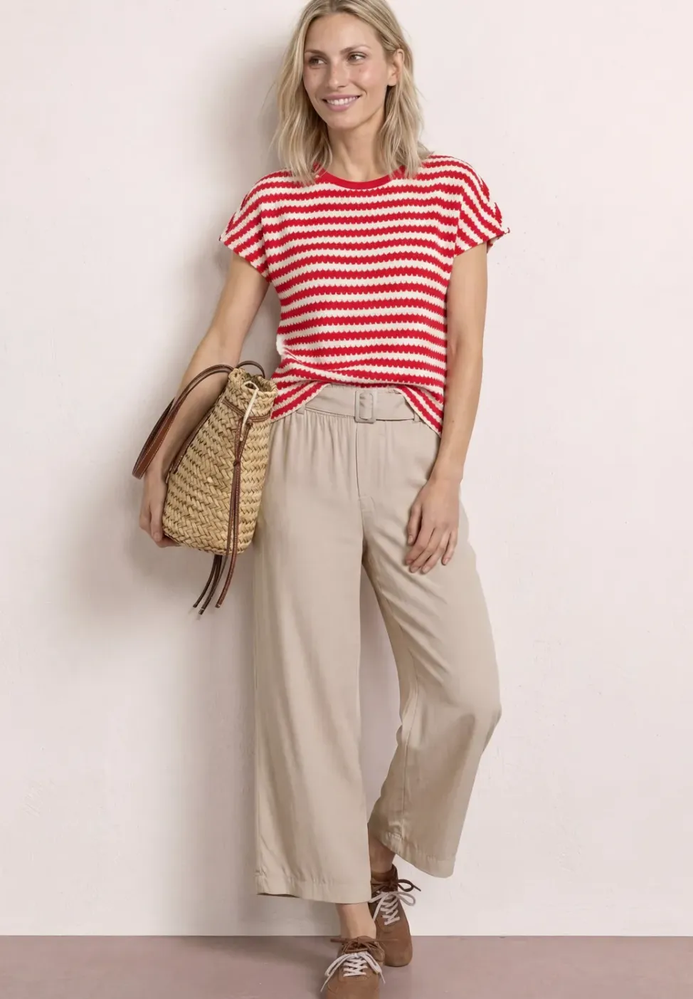 Wide Legs broek met riem