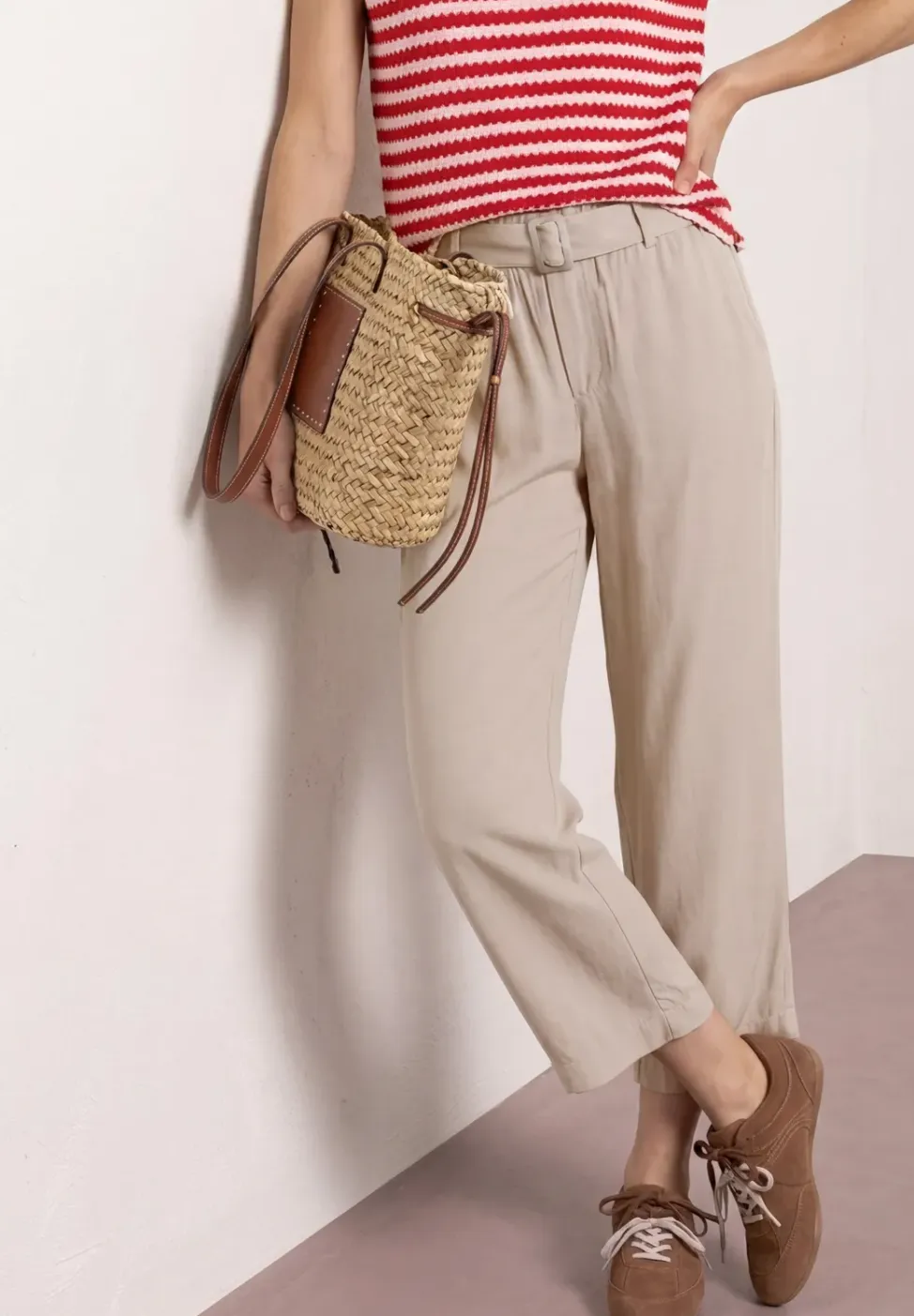 Wide Legs broek met riem