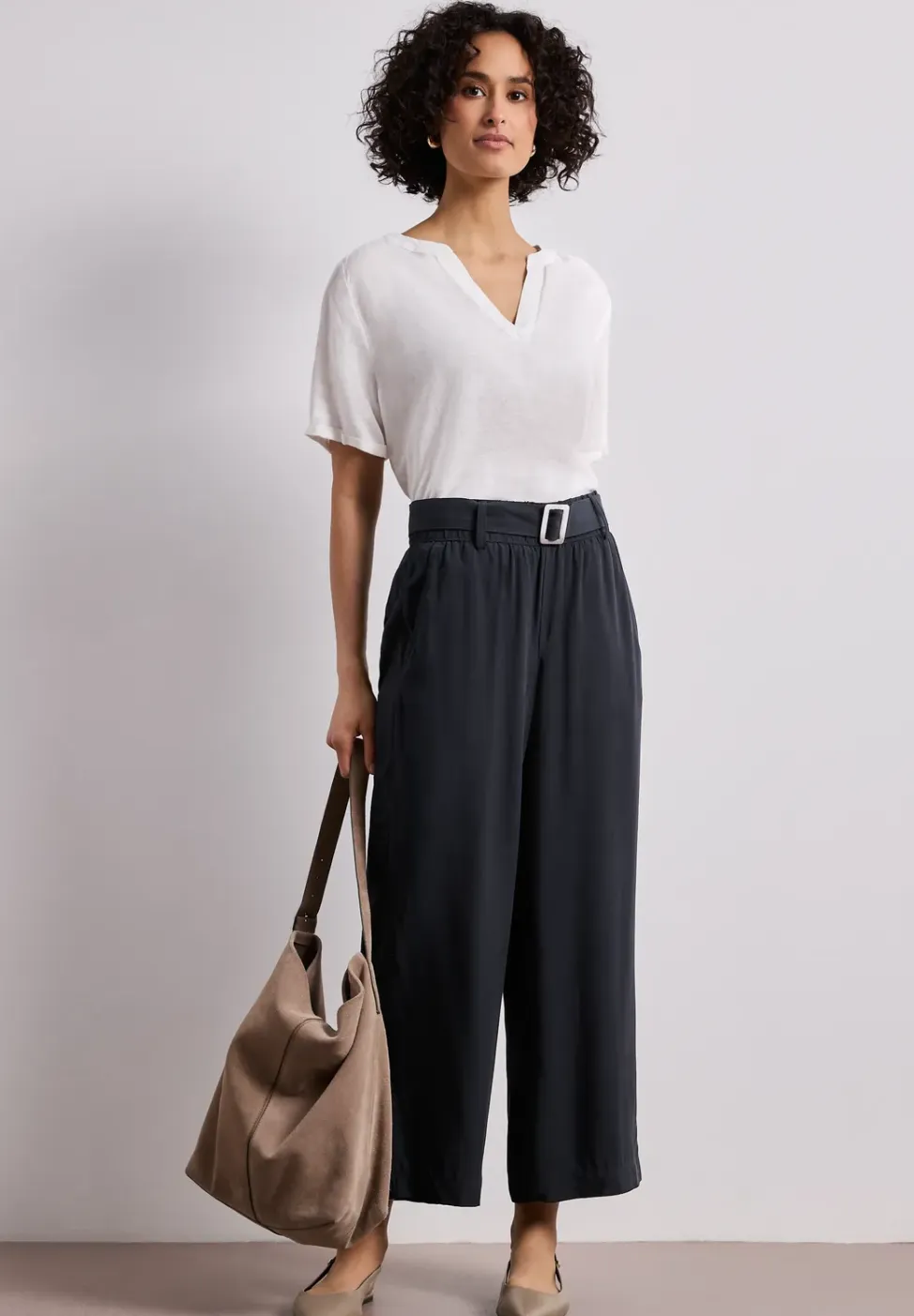 Wide Legs broek met riem