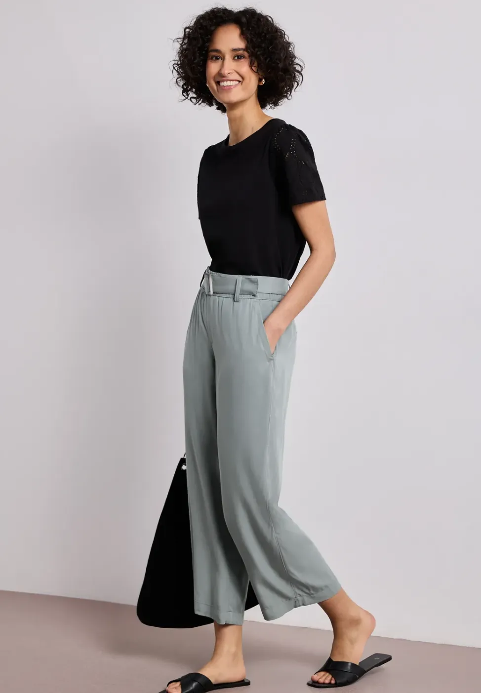 Wide Legs broek met riem
