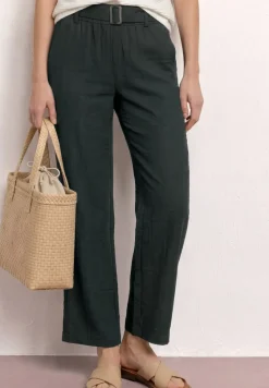 Wide Legs broek met riem in casual pasvorm