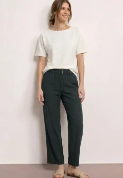 Wide Legs broek met riem in casual pasvorm