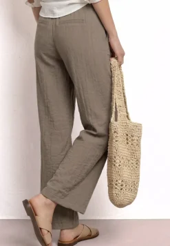 Wide Legs broek met riem in casual pasvorm