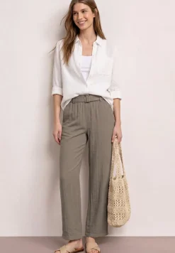 Wide Legs broek met riem in casual pasvorm