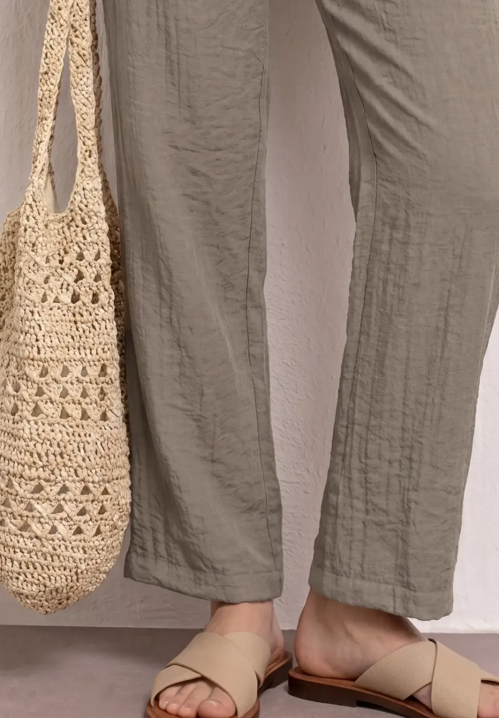 Wide Legs broek met riem in casual pasvorm