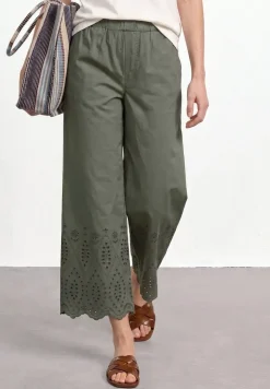 Wide Legs broek met Shiffley borduursel