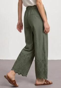 Wide Legs broek met Shiffley borduursel