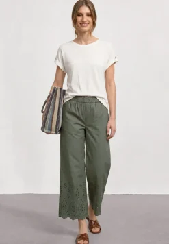 Wide Legs broek met Shiffley borduursel