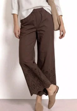 Wide Legs broek met Shiffley borduursel