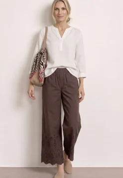 Wide Legs broek met Shiffley borduursel