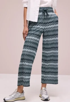 Wide Legs broek met zigzagpatroon