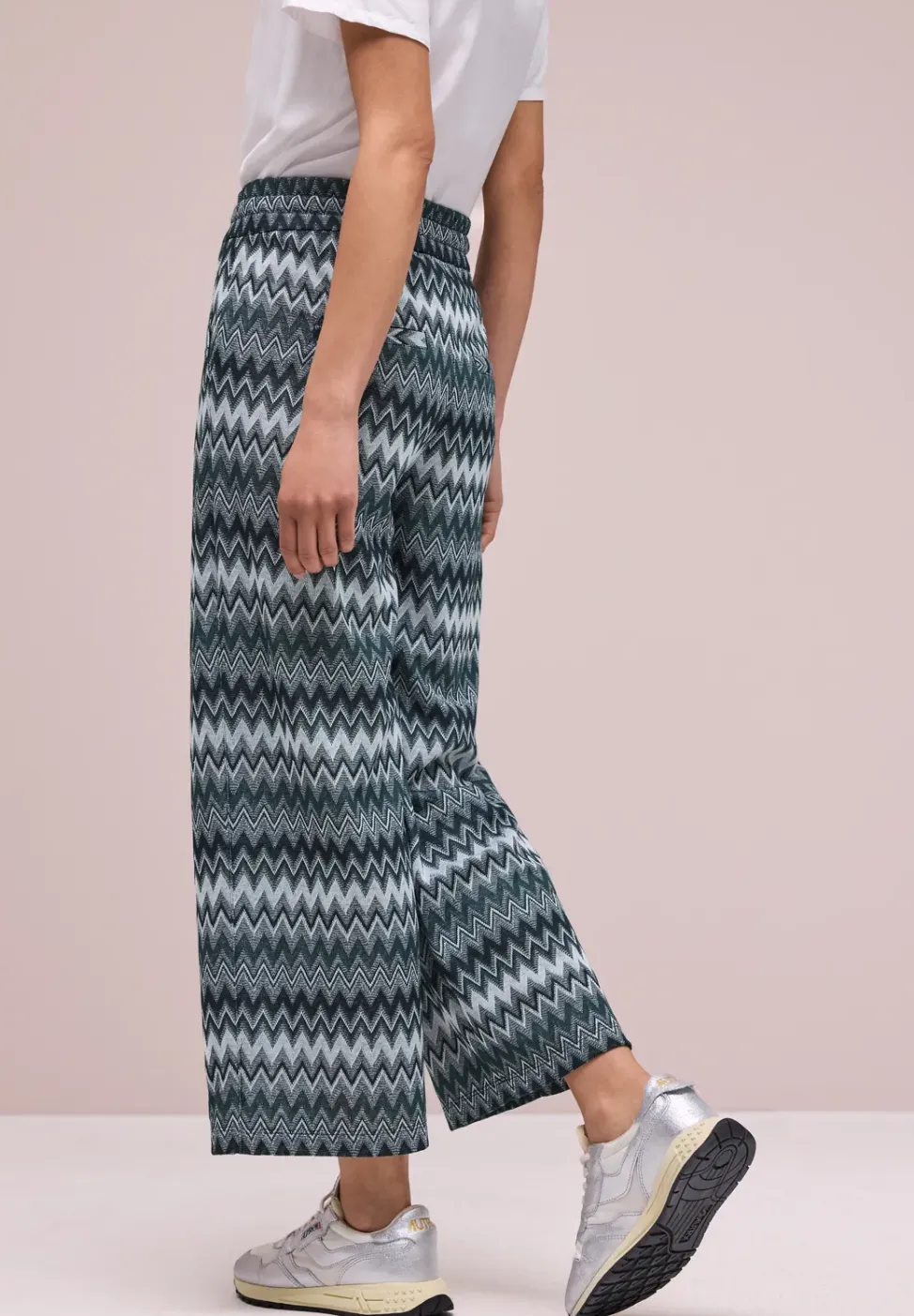 Wide Legs broek met zigzagpatroon