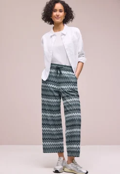 Wide Legs broek met zigzagpatroon