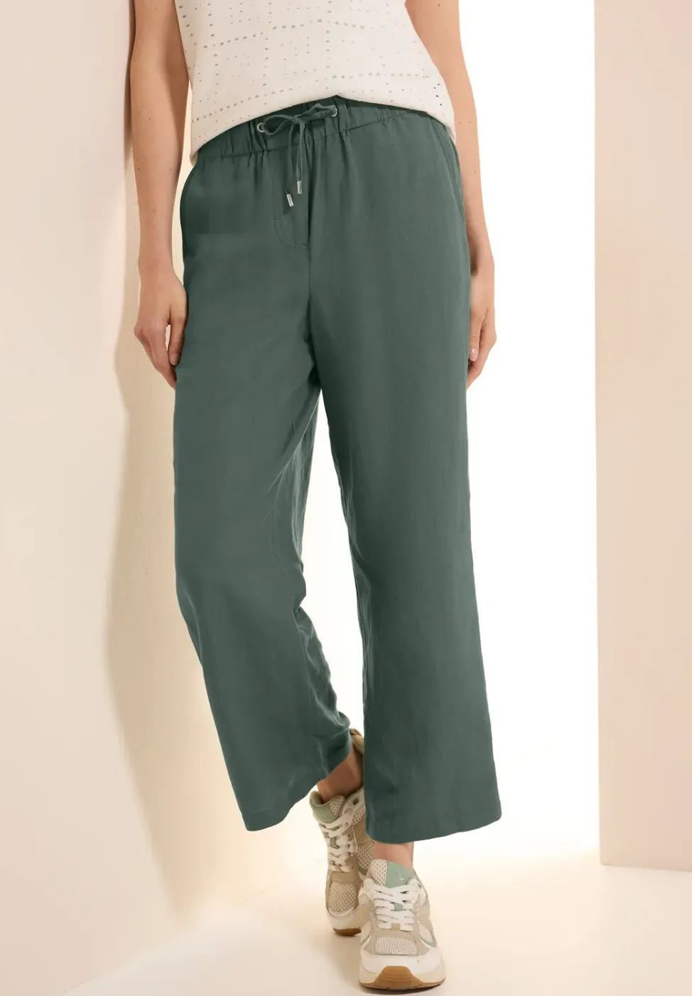 Wide Legs broek van linnenmix