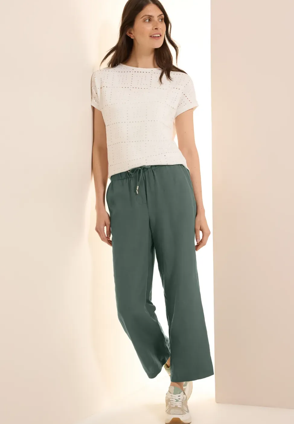 Wide Legs broek van linnenmix