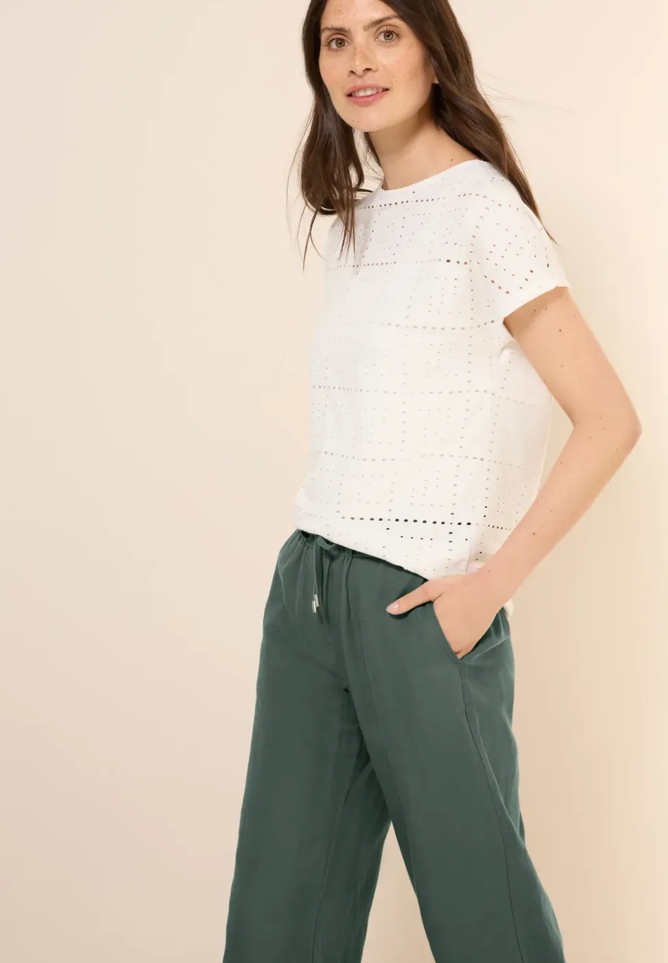 Wide Legs broek van linnenmix