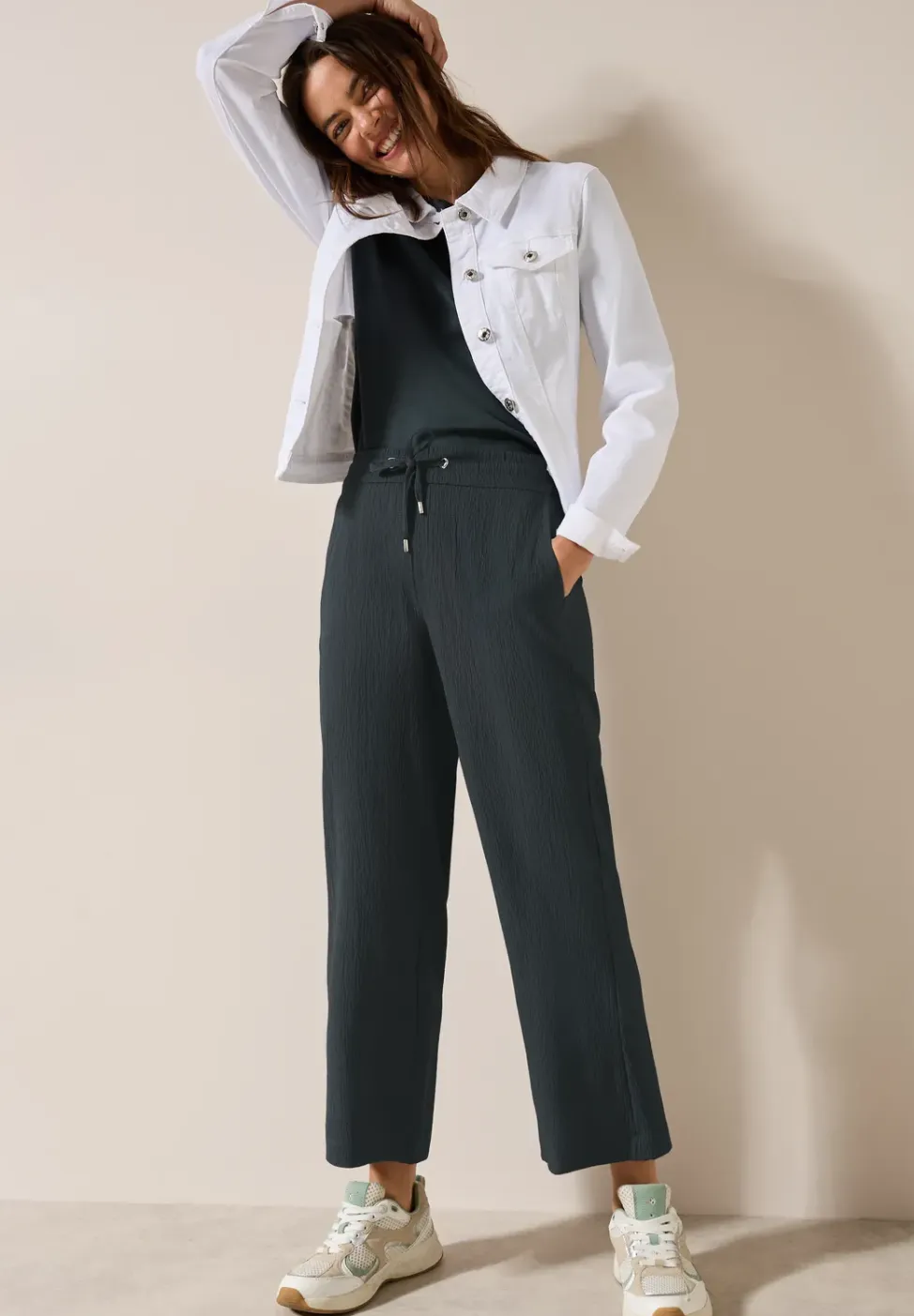Wide Legs gestructureerde broek