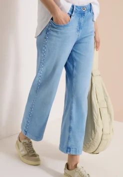 Wide Legs jeans met geborduurd detail