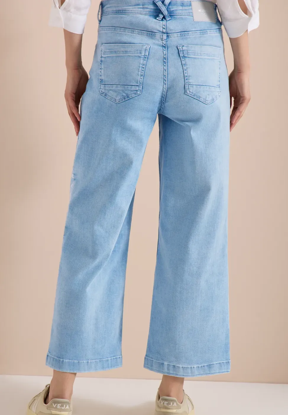 Wide Legs jeans met geborduurd detail