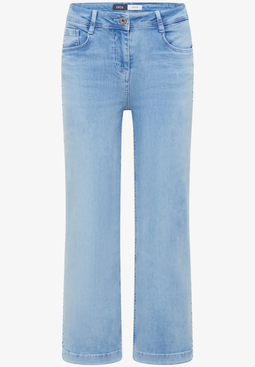 Wide Legs jeans met geborduurd detail