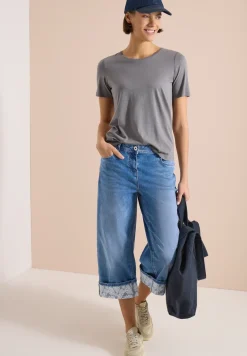 7/8 Wide Legs jeans met omgeslagen detail