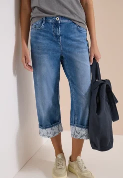 7/8 Wide Legs jeans met omgeslagen detail