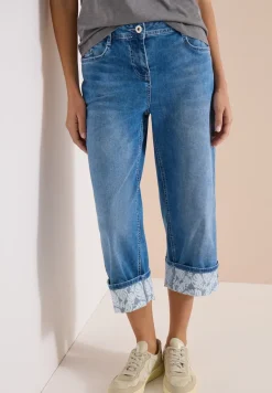 7/8 Wide Legs jeans met omgeslagen detail