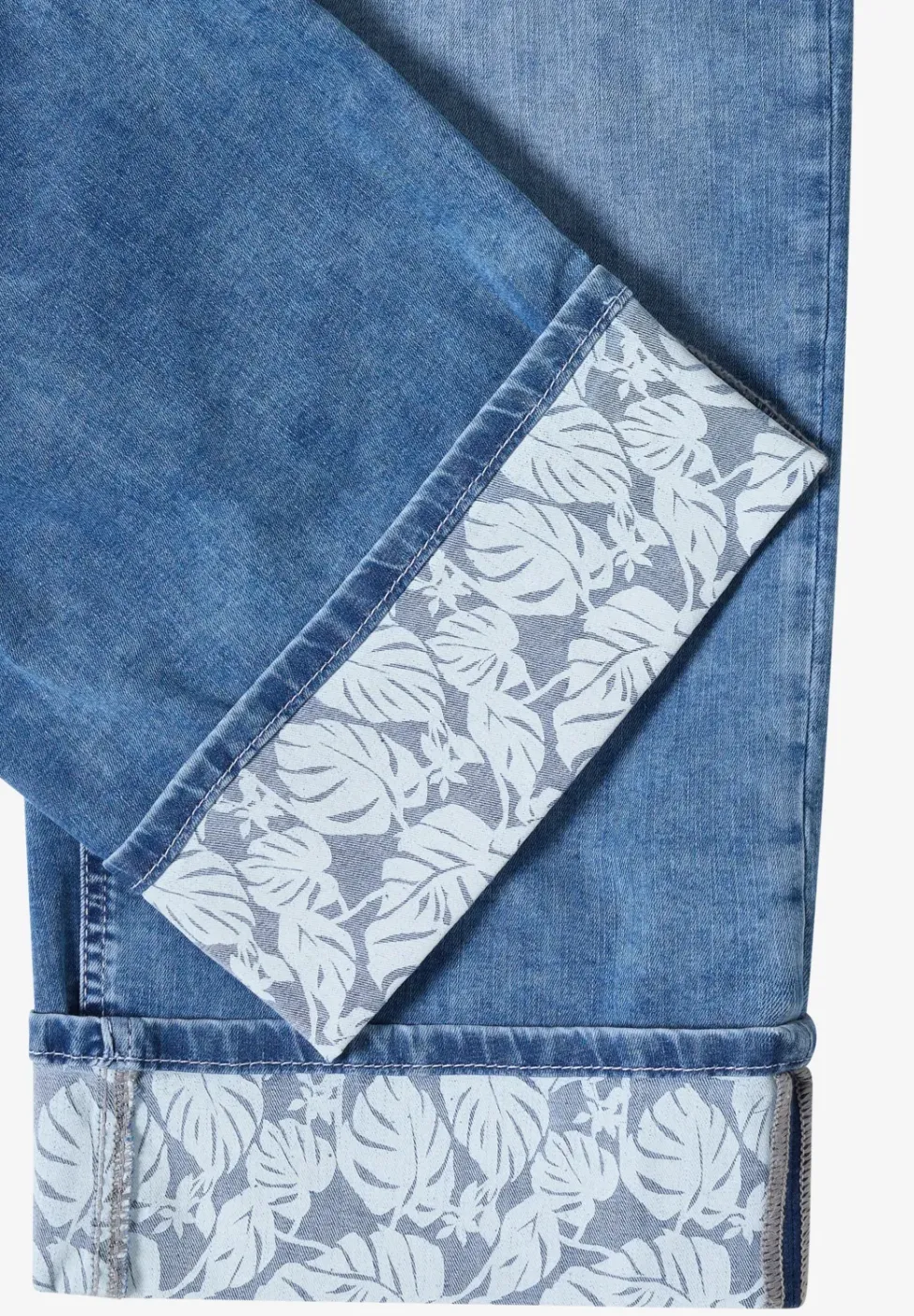 7/8 Wide Legs jeans met omgeslagen detail